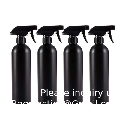 Plastic Spray Bottles Black For Cleaning Solutions 16 Oz (Pack Of 4), Heavy Duty Refillable Reusable Empty Spray