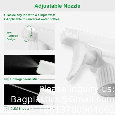 Plastic Spray Bottles Black For Cleaning Solutions 16 Oz (Pack Of 4), Heavy Duty Refillable Reusable Empty Spray