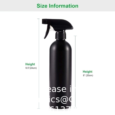 Plastic Spray Bottles Black For Cleaning Solutions 16 Oz (Pack Of 4), Heavy Duty Refillable Reusable Empty Spray