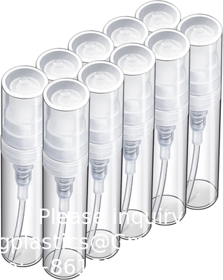 3ml Mini Spray Bottle, 10 Pack 3ml Mini Clear Plastic Spray Bottle Empty, Fine Mist Refillable Mini Perfume Bottle