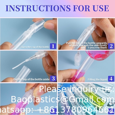 3ml Mini Spray Bottle, 10 Pack 3ml Mini Clear Plastic Spray Bottle Empty, Fine Mist Refillable Mini Perfume Bottle