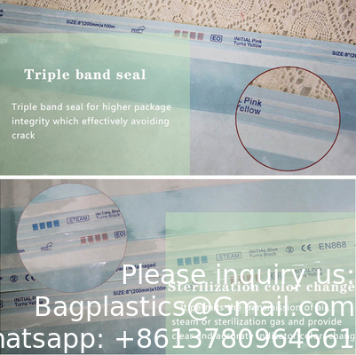 Heat sealing medical three-dimensional sterilization roll bag Packaging Hest Sealing Sterilization Roll Pouch Bags