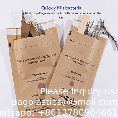 Nail Salon Tool Dry Heat Sterilizer Pouches 75*150mm Disposable Sterilization Bags Autoclave Sterilizer Paper Bags
