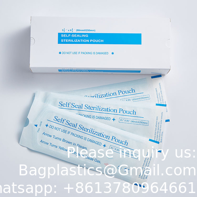 Dental Medical Self Sealing Pouch Customization Self-sealing Sterilization Pouch 3 Side Seal Pouch Medical Packaging