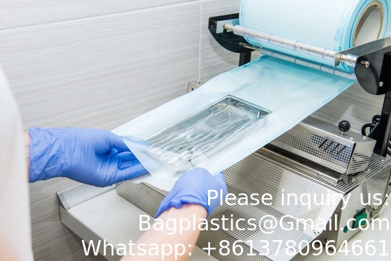 Medical Grade Packaging Heat Sealing Sterilization Roll Pouch Dental paper packaging hest sealing sterilized bag