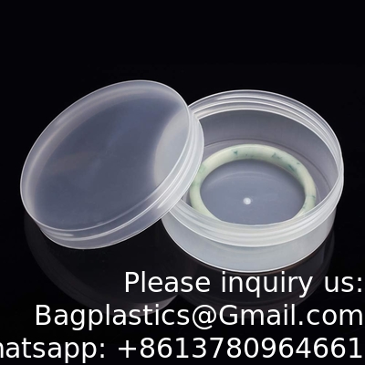 Round Clear Frosted Plastic Bead Storage Containers Box Case with Screw Top Lids, Cylinder Stackable Bead Containers