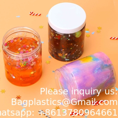 Containers With Lids Plastic Jars Containers For Slime With White Water-Tight Lids And Stickers Mini Storage For DIY