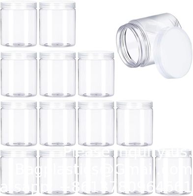 Containers With Lids Plastic Jars Containers For Slime With White Water-Tight Lids And Stickers Mini Storage For DIY