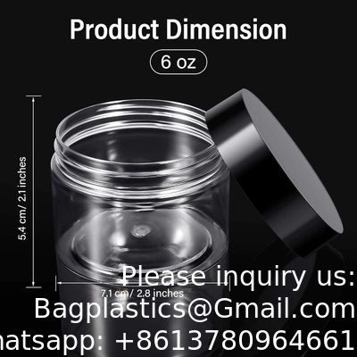 Plastic Pot Jars Round Clear Leak Proof Plastic Container Jars with Lid for Travel Storage, Eye Shadow, Nails, Paint