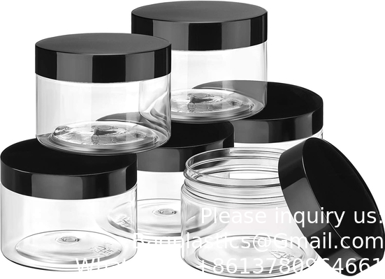 Plastic Pot Jars Round Clear Leak Proof Plastic Container Jars with Lid for Travel Storage, Eye Shadow, Nails, Paint