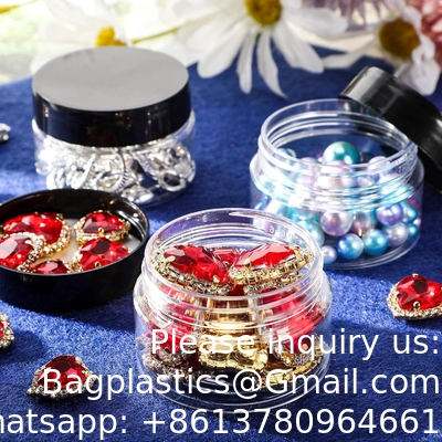 Plastic Pot Jars Round Clear Leak Proof Plastic Container Jars with Lid for Travel Storage, Eye Shadow, Nails, Paint