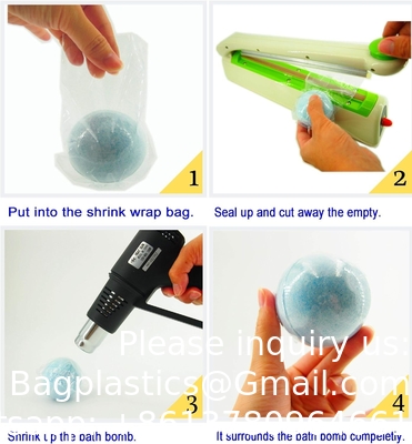 4x6 Inch 500PCS Round Shrink Wrap Bags/Top Dome Odorless 100 Gauge With Vent Hole For Bath Bombs, Soaps, Crafts