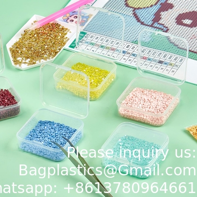Organizer Storage Boxes - Small Plastic Storage Containers With Hinged Lids For Beads, Jewelry And Craft Supplies