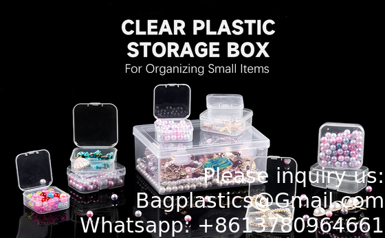 Organizer Storage Boxes - Small Plastic Storage Containers With Hinged Lids For Beads, Jewelry And Craft Supplies