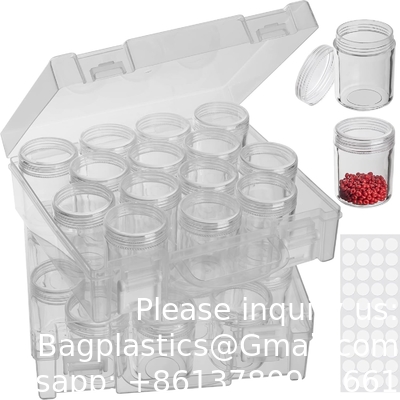 Bead Organizer Box, Diamond Painting Storage Containers, 14 Slots Diamond Art Storage Case Clear Beads Organization