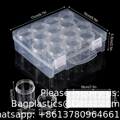 Bead Organizer Box, Diamond Painting Storage Containers, 14 Slots Diamond Art Storage Case Clear Beads Organization