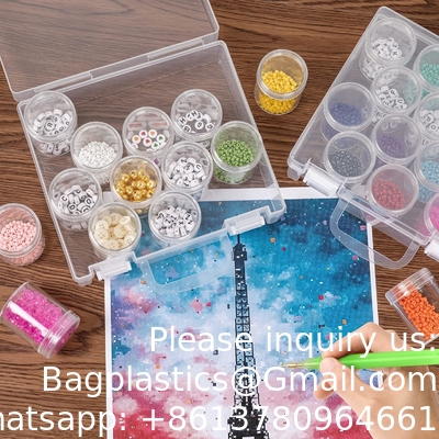 Bead Organizer Box, Diamond Painting Storage Containers, 14 Slots Diamond Art Storage Case Clear Beads Organization