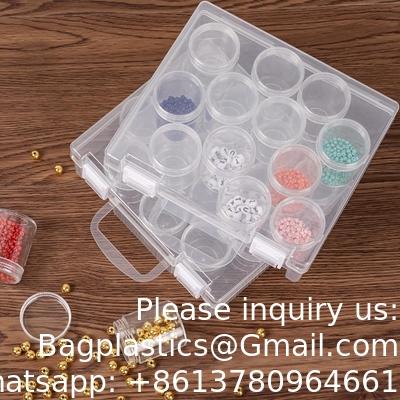 Bead Organizer Box, Diamond Painting Storage Containers, 14 Slots Diamond Art Storage Case Clear Beads Organization