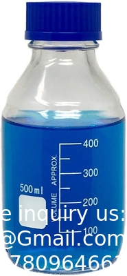 Lab Water Reagent Scientific 500ml Glass Round Media Storage Bottles With GL45 Screw Cap, Borosilicate Glass