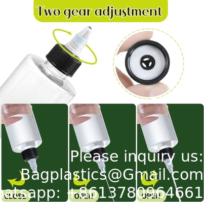 8oz Plastic Squeezing Bottles, Clear Oil Dispenser Dropper Bottle Applicator With Twist Top Cap