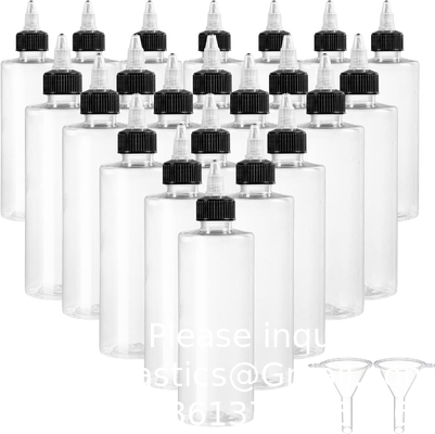 8oz Plastic Squeezing Bottles, Clear Oil Dispenser Dropper Bottle Applicator With Twist Top Cap