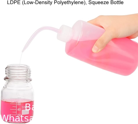 Chemical Wash Bottle, 2-Pack Plastic Safety Lab Squeeze Wash Bottle, LDPE With Narrow Mouth, 1000 Ml / 2 Bottle