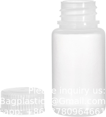 Laboratory Grade Polypropylene Wide Mouth Reagent Bottle, 2oz Plastic Empty Bottle Container With Cap