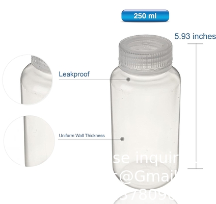 Laboratory Grade Polypropylene Wide Mouth Reagent Bottle, 2oz Plastic Empty Bottle Container With Cap