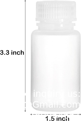 Laboratory Grade Polypropylene Wide Mouth Reagent Bottle, 2oz Plastic Empty Bottle Container With Cap
