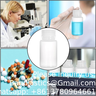 Laboratory Grade Polypropylene Wide Mouth Reagent Bottle, 2oz Plastic Empty Bottle Container With Cap