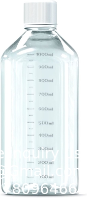 Scientific 125 Ml Plastic Reagent Bottle 6-Pack Laboratory Chemical Storage - Clear Graduated Square Polycarbonate