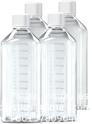Scientific 125 Ml Plastic Reagent Bottle 6-Pack Laboratory Chemical Storage - Clear Graduated Square Polycarbonate