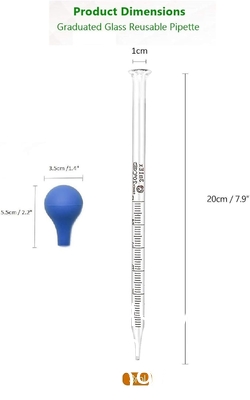 Glass Graduated Medicine Dropper Pipettes Lab Dropper With Blue Rubber Cap And Scale (3ml (2 Pack))