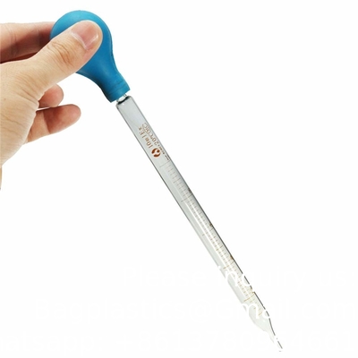 Glass Graduated Medicine Dropper Pipettes Lab Dropper With Blue Rubber Cap And Scale (3ml (2 Pack))
