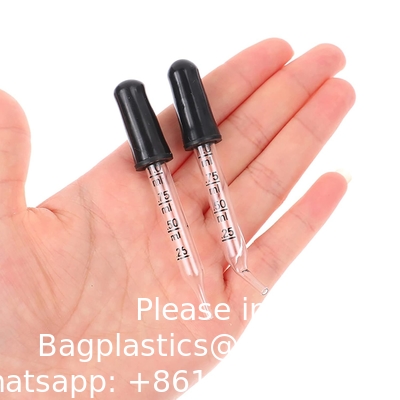 Eye Dropper For Essential Oils, Pipettes Dropper Rubber Head, Calibrated Thick Glass Medicine Dropping Pipett