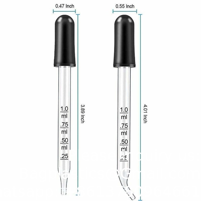 Eye Dropper For Essential Oils, Pipettes Dropper Rubber Head, Calibrated Thick Glass Medicine Dropping Pipett