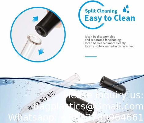 Eye Dropper For Essential Oils, Pipettes Dropper Rubber Head, Calibrated Thick Glass Medicine Dropping Pipett