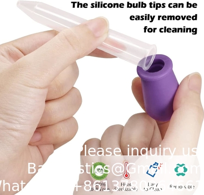 Pipettes Droppers Silicone 5ml Clear Medicine Eye Dropper For Kids With Bulb Tip &amp; Brush For Candy Mold, Gummy