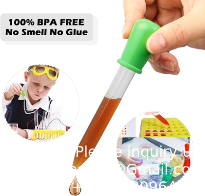 Pipettes Droppers Silicone 5ml Clear Medicine Eye Dropper For Kids With Bulb Tip &amp; Brush For Candy Mold, Gummy
