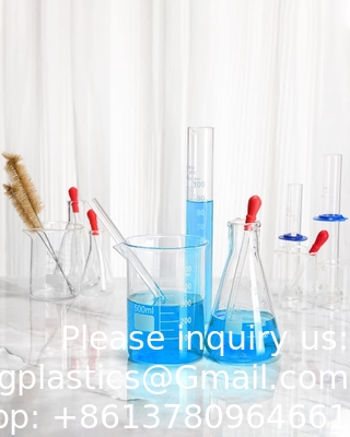 Lab Glassware Set Beaker Flask Cylinder Set Includes Erlenmeyer Flasks, Glass Beakers, Graduated Measuring Cylinders