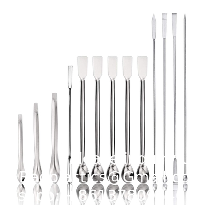 Stainless Steel Lab Spatula Micro Scoop Reagent Laboratory Mixing Spatula 22cm Long Sampling Spoon