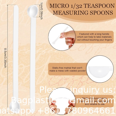 Teaspoon Micro Scoops 150 Milligram Mini Measuring Spoons Plastic Scoop For Measuring Cosmetics, Medicines