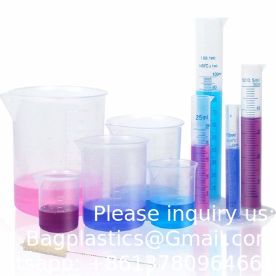 Plastic Graduated Cylinders And Beakers 5 Pipettes, 10ml 25ml 50ml 100ml Cylinders, 50ml 100ml 250ml 500ml 1000ml