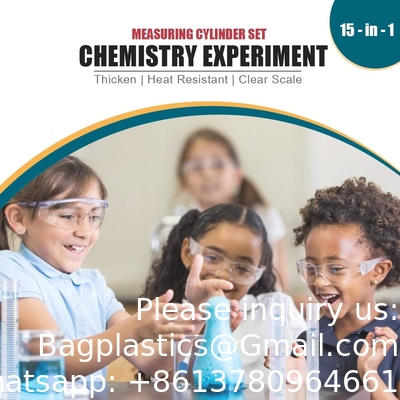Plastic Graduated Cylinders And Beakers 5 Pipettes, 10ml 25ml 50ml 100ml Cylinders, 50ml 100ml 250ml 500ml 1000ml