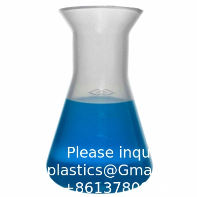 1000ml Plastic Erlenmeyer Flask With Screw Caps, 2 Pack Narrow Mouth Conical Flask For Laboratory, Clear