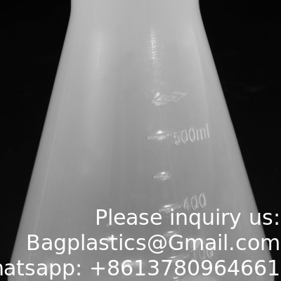 1000ml Plastic Erlenmeyer Flask With Screw Caps, 2 Pack Narrow Mouth Conical Flask For Laboratory, Clear