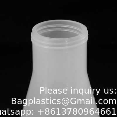 1000ml Plastic Erlenmeyer Flask With Screw Caps, 2 Pack Narrow Mouth Conical Flask For Laboratory, Clear