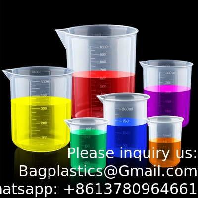 Plastic Beakers Plastic Graduated Cups Clear Multipurpose Measuring Cups Epoxy Mixing Cups, Liquid Container Beakers