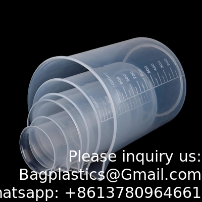 Plastic Beakers Plastic Graduated Cups Clear Multipurpose Measuring Cups Epoxy Mixing Cups, Liquid Container Beakers