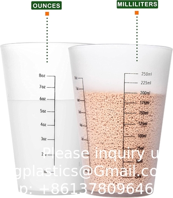8oz Reusable Plastic Measuring Cups Liquid Paint Mixing Measure Cups For Kitchen Cooking